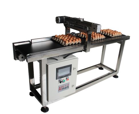 E5 400W X Traverse System Egg Coding Conveyor Machine สําหรับการรหัสวันที่