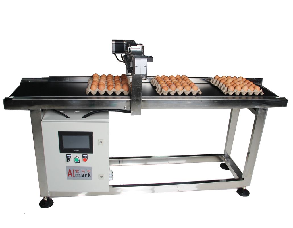 E5 400W X Traverse System Egg Coding Conveyor Machine สําหรับการรหัสวันที่