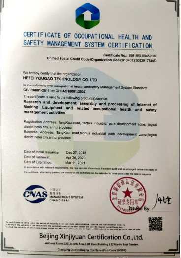 จีน Hefei Luox Yougao Technology Co., Ltd. รับรอง